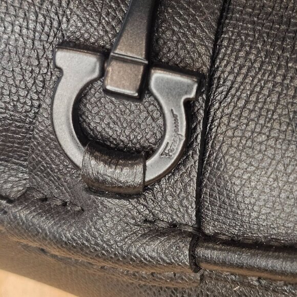 Salvatore Ferragamo Crown Nero Pebble Calf Loafer Mens Shoe Size 10.5 E With Box - Picture 16 of 17